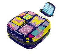 Borsa portatile per assorbenti igienici, borsa per coppette mestruali, borsa per assorbenti mestruali femminili per ragazze adolescenti, kit per primo ciclo mestruale, graffiti colorati, unicorno,