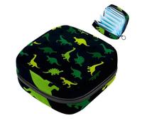Borsa portatile per assorbenti igienici, borsa per coppette mestruali, borsa per assorbenti mestruali femminili, per ragazze adolescenti, kit per primo ciclo mestruale, impronta verde dinosauro
