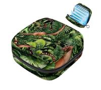 Borsa portatile per assorbenti igienici, borsa per coppette mestruali, borsa per assorbenti mestruali femminili, per adolescenti, kit per il primo ciclo mestruale, mondo dei dinosauri della giungla