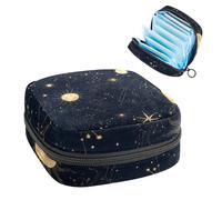 Borsa portatile per assorbenti igienici, borsa per coppette mestruali femminili per ragazze adolescenti, kit per il primo ciclo mestruale, grazioso spazio colorato con pianeti stelle e astrologia