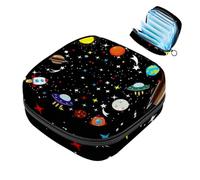Borsa portatile per assorbenti igienici, borsa per coppette mestruali femminili per ragazze adolescenti, kit per primo ciclo mestruale, motivo cartone animato cielo stellato universo galassia