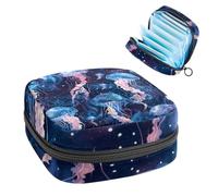 Borsa portatile per assorbenti igienici, borsa per coppette mestruali femminili per ragazze adolescenti, kit per primo ciclo di tamponi, motivo estetico con meduse coralline oceaniche