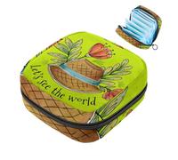 Borsa portatile per assorbenti igienici, borsa per coppette mestruali femminili per ragazze adolescenti, kit per primo ciclo mestruale, giallo fattoria vediamo il mondo