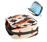 Borsa portatile per assorbenti igienici, borsa per coppette mestruali femminili per ragazze adolescenti, kit primo ciclo tamponi, auto da corsa con bandiere del traguardo