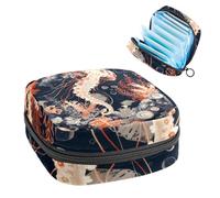 Borsa portatile per assorbenti igienici, borsa per coppette mestruali femminili per ragazze adolescenti, kit per primo ciclo di tamponi, meduse coralline oceaniche con cavalluccio marino