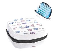 Borsa portatile per assorbenti igienici, borsa per coppette mestruali femminili per ragazze adolescenti, kit per primo ciclo mestruale, elettrocardiogramma battito cardiaco con cuoricini