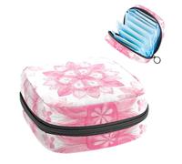 Borsa portatile per assorbenti igienici, borsa per coppette mestruali femminili per ragazze adolescenti, kit per primo ciclo mestruale, motivo mandala floreale rosa chiaro