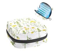 Borsa portatile per assorbenti igienici, borsa per coppette mestruali femminili per ragazze adolescenti, kit per primo ciclo di tamponi, erbe gialle estive e fiori di camomilla