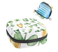 Borsa portatile per assorbenti igienici, borsa per coppette mestruali femminili per ragazze adolescenti, kit per primo periodo di tamponi, elementi per il giorno di San Patrizio, bandiera trifoglio