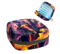 Borsa portatile per assorbenti igienici, borsa per coppette mestruali femminili per ragazze adolescenti, kit per primo ciclo di tamponi, motivo colorato con meduse oceaniche senza cuciture