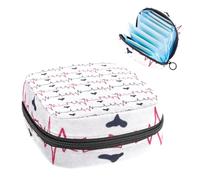 Borsa portatile per assorbenti igienici, borsa per coppette mestruali femminili per ragazze adolescenti, kit per primo ciclo mestruale, elettrocardiogramma battito cardiaco senza cuciture