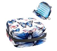 Borsa portatile per assorbenti igienici, borsa per coppette mestruali femminili per ragazze adolescenti, kit per primo ciclo mestruale, farfalle estetiche acquerelli
