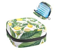 Borsa portatile per assorbenti igienici, borsa per coppette mestruali, per ragazze adolescenti, kit per primo ciclo mestruale, elementi con foglie di albero di limone