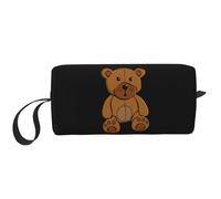 Borsa portatile per il trucco, borsa da bagno con delfino che gioca ad acqua per uomini e donne, Sorpreso Cartoon Bear, 20 x 6 x 9 cm