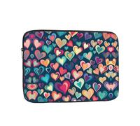 Borsa portatile per laptop da 17" con motivo colorato con immagine d'amore, perfetta per affari, viaggi, scuola, ufficio, tasca interna antiurto per laptop