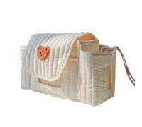 Borsa portatile per pannolini per bambini, motivo: orsetto con ricamo, organizer per pannolini da viaggio essenziale e accessori per la mamma