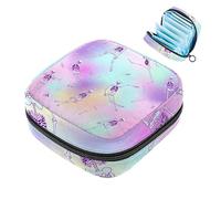 Borsa portatile per tovaglioli sanitari con teschio di danza Tie Dye Borsa mestruale per donne adolescenti ragazze mestruale Cup Pouch Nursing Pad Holder