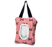 Borsa portatile portatile facile da trasportare per ufficio bagno (fiocco rosa)