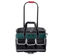 Borsa portautensili arrotolabile, borsa per attrezzi su ruote, robusta borsa per attrezzi impermeabile, organizer per attrezzi con manico telescopico per elettricisti