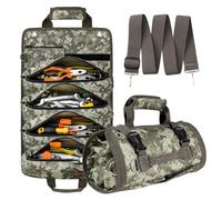 Borsa portautensili arrotolabile, borsa portautensili per uomini, organizer per attrezzi, regalo per la festa del papà, compleanno e Natale per papà, artigiani, elettricisti (mimetico)