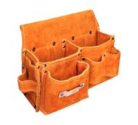 Borsa portautensili da uomo, 26 x 9 x 18 cm, in pelle bovina, di grande capacità, resistente, multifunzione, per saldatura, , costruzione, giardinaggio, officina, elettricista