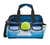 Borsa portautensili gialla per palline da tennis, multifunzione, organizer per elettricisti, commercianti, con tracolla, borse per attrezzi e piccole parti