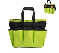 Borsa portautensili impermeabile con tracolla regolabile, organizer multi-tasca per attrezzi da giardino, per giardinieri, appaltatori e uso fai da te, per interni ed esterni, garage (verde, 1 pezzo)