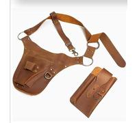 Borsa portautensili in pelle PU, design punk, grembiule multiuso con tasche multiple, cintura regolabile, tasche grandi e piccole, tracolla per lavoro a mani libere, cintura da 118,1 cm