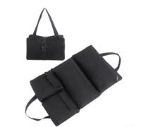 Borsa portautensili in tela resistente con cinque tasche con cerniera per contenere lavelli e manometri, facile da riporre in officina, blu (nero)