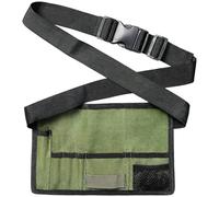 Borsa portautensili in vita, organizer in tela con cintura regolabile, multi tasche, design verde e nero, 28 x 17 cm, per uso professionale o domestico