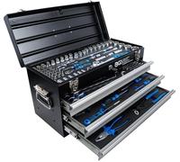 Borsa portautensili metallica 3 cassetti con 143 utensili essenziali officina