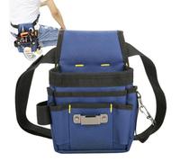 Borsa portautensili multi tasca, cintura portautensili leggera, in tela Oxford, 26 cm x 15 cm, resistente, regolabile, per tuttofare, operai edili ed elettricisti, blu navy