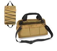 Borsa portautensili multiuso Portautensili Portatile e Durevole Organizer Heavy Duty Chiave Rotolo Tool Kit Lightweiht Bag, cachi