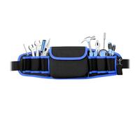 Borsa portautensili per artigiani, elettricisti, extra spessa, impermeabile, con cintura rimovibile, organizer per attrezzi per installatori, idraulici e decoratori, tessuto Oxford 600D (blu, L)