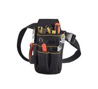 Borsa portautensili per elettricisti e tecnici, in tessuto Oxford 600D, con tasca per cintura e marsupio, piccola