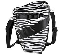 Borsa portautensili professionale in pelle PU per parrucchieri, grande capacità, per forbici, per parrucchieri, salone da viaggio, strisce bianche e nere