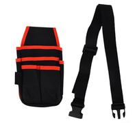 Borsa portautensili regolabile per elettricisti con 15 tasche, passante per martello e fasce elastiche, organizer per attrezzi in tela per professionisti (rosso)