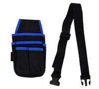 Borsa portautensili regolabile per elettricisti con 15 tasche, passante per martello e fasce elastiche, organizer per attrezzi in tela per professionisti (blu)