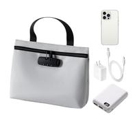 Borsa Portavalori Con Lucchetto - Borsetta Organizer Impermeabile Con Cerniera E Serratura A Tre Cifre,Porta Soldi Organizzatore,per Gioielli Passaporto Oggetti di Valore Documenti Biglietti