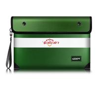 Borsa Portavalori Ignifuga con Cerniera Impermeabile, Portasoldi Ignifugo e fino a 5200 °F, Buste Ignifughe per Contanti, Borsa Ignifuga per Documenti,Contanti,Oggetti di Valore (28 x 19 cm, Verde)