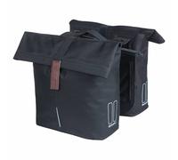 Borsa posteriore doppia per bicicletta Basil City nera da 28-32 litri con sistem