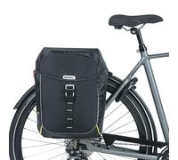 Basil Miles Double Bag MIK - 34L, colore nero/lime, impermeabile, con sistema MIK bloccabile, perfetto per escursioni in bicicletta e pendolarismo