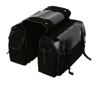 Borsa posteriore per bici con robusta tela e cuciture in pelle, progettata per pendolarismo e viaggi, con scomparti interni organizzati (nero)