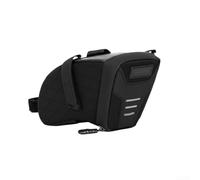Borsa posteriore per bici da strada e mountain bike, progettata per montaggio su sella, compatta, dimensioni 22 x 10,5 x 12 cm, si adatta alla maggior parte dei binari dei sedili (nero)