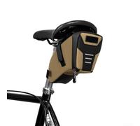Borsa posteriore per bici da strada e mountain bike, progettata per montaggio su sella, compatta, dimensioni 22 x 10,5 x 12 cm, adatta alla maggior parte dei binari dei sedili (marrone)