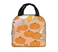 Borsa Pranzo Animal Pumpkins Halloween Borsa Termica Per Il Pranzo Uomini Riutilizzabile Borse Da Picnic, Per Campeggio, Ufficio, Lavoro, 20x22cm