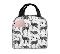 Borsa Pranzo Christmas Stars Deers Borsa Pranzo Isolata Donne Uomini Borse Da Picnic, Per Shopping, Lavoro, Campeggio, 20x22cm