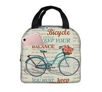 Borsa Pranzo Poster Retro Bike Borsa Termica Per Il Pranzo Riutilizzabile Resistente All'Acqua Organizzatore Del Piccola, Per Ufficio, Lavoro, Viaggi, 20x22cm
