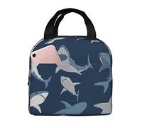 Borsa Pranzo Shark Comic Wild Fish Borsa Termica Portatile Pranzo Resistente All'Acqua Più Calda Resistente Borse Da Picnic, Per Ufficio, Lavoro, Viaggi, 20x22cm