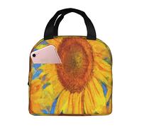 Borsa Pranzo Sunflowers Vincent Gogh Borsa Da Spiaggia Uomini Con Rivestimento Isolante Borse Da Picnic, Per All'Aperto Picnic, Ufficio, Adulti, 20x22cm